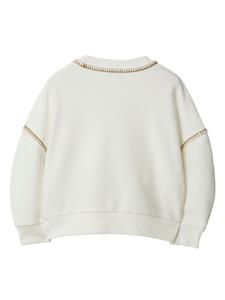 Burberry Kids Katoenn sweater met verlaagde schouders - Grijs
