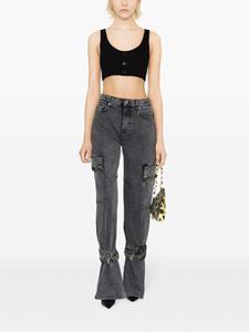 7 For All Mankind high-rise wide-leg cargo jeans - Grijs