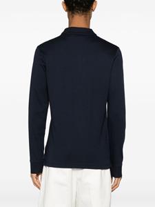 Calvin Klein long-sleeve cotton polo shirt - Blauw