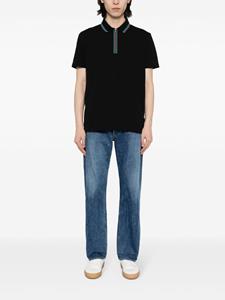 PS Paul Smith contrast-zip cotton polo shirt - Zwart