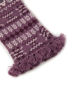 Bally fair isle-knit fringed gloves - Paars