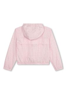 Michael Kors Kids monogram-pattern zip-up jacket - Roze