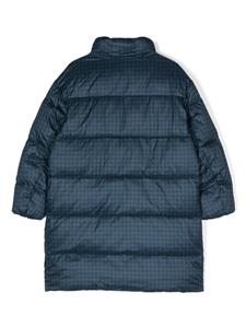 Emporio Armani Kids houndstooth-print quilted jacket - Blauw