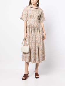Rosetta Getty Midi-jurk met paisley-print - Bruin