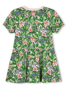 Kenzo Kids floral-print cotton dress - Groen