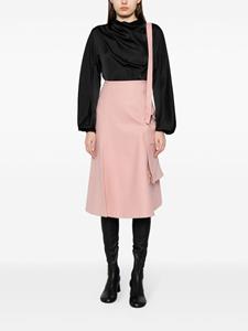Sacai A-line wool midi skirt - Roze