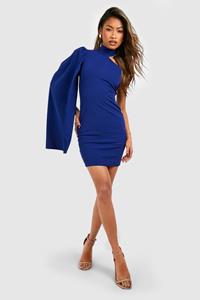 Boohoo Cape Detail Mini Dress, Cobalt