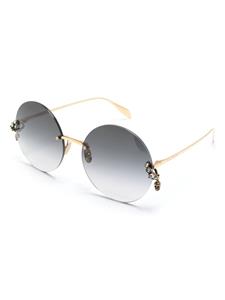 Alexander McQueen Eyewear Zonnebril met rond montuur - Goud