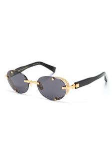 Balmain Eyewear Zonnebril met ovalen montuur - Zwart