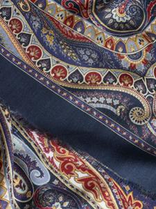 ETRO graphic-print silk scarf - Blauw