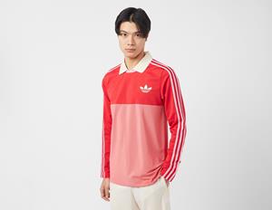 adidas Originals Adicolor 70s Long Sleeve Vintage Polo Shirt, Red