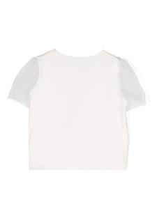 Monnalisa Katoenen T-shirt met bloemenprint - Wit