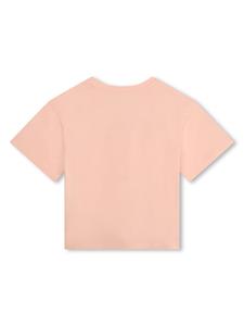 Kenzo Kids Elephant-embroidered organic cotton T-shirt - Roze