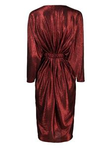 NISSA shimmer pleated midi dress - Rood