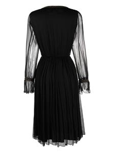 NISSA bead-embellished silk midi dress - Zwart