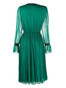 NISSA bead-embellished silk midi dress - Groen