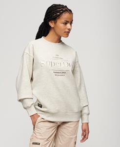 Superdry Vrouwen Luxe Sweatshirt met Metallic Logo Beige