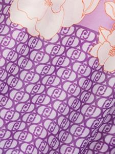 LIU JO floral-print monogram-detailed scarf - Paars