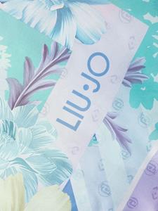 LIU JO floral-printed satin scarf - Blauw