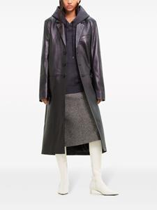 Courrèges zip-sleeve leather tailored coat - Zwart