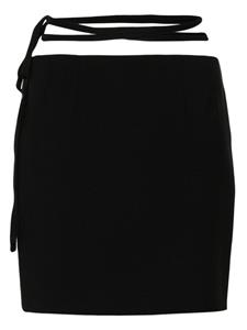 Sportmax asymmetric wrap mini skirt - Zwart