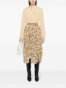 ISABEL MARANT Sakura printed asymmetric midi skirt - Beige