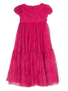 Monnalisa Gelaagde jurk met bloemenkant - Roze