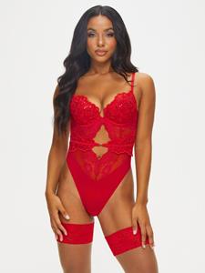 Ann Summers Icon Padded Kanten Body - Rood