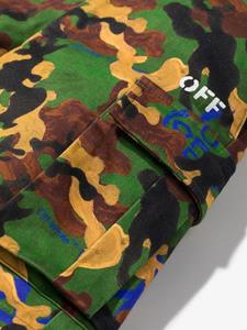 Off-White Kids Shorts met camouflageprint - Groen