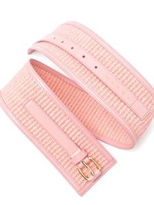 Marni woven rafia buckle-fastening belt - Roze