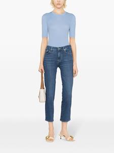 7 For All Mankind Slim Illusion Saturday straight-leg cropped jeans - Blauw