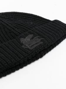 ETRO logo-embroidered wool beanie - Zwart