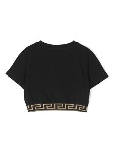 Versace Kids Medusa-embroidered cotton T-shirt - Zwart