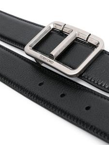 TOM FORD logo-buckle leather belt - Zwart
