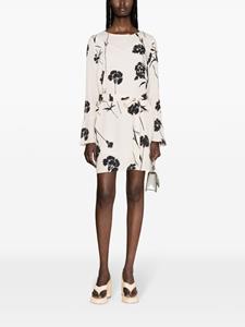 TWINSET Mini-jurk met bloemenprint en ceintuur - Beige