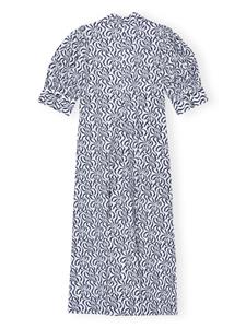 GANNI Midi-jurk met grafische print - Blauw