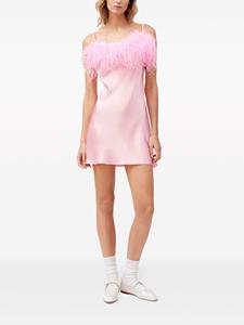Sleeper Boheme mini-jurk met veren afwerking - Roze