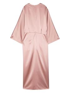 Kiton V-neck satin-finish dress - Roze
