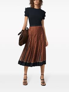 Gucci chain-print pleated silk skirt - Bruin