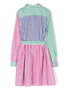 Ralph Lauren Kids Polo Pony striped shirt dress - Wit