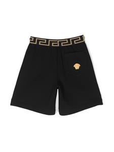 Versace Kids Medusa-embroidered cotton shorts - Zwart
