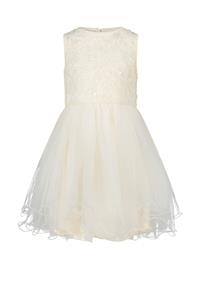 Le Chic Meisjes jurk kant bloemen - Sympha - Pearled ivoor wit