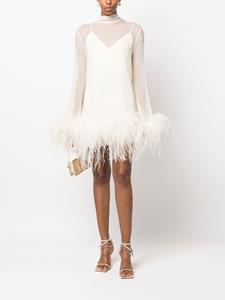 Taller Marmo Mini-jurk met veren-afwerking - Beige