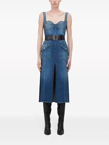 Alexander McQueen Midi-jurk met V-hals - Blauw