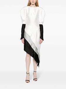 Saiid Kobeisy Midi-jurk met vlakken - Wit