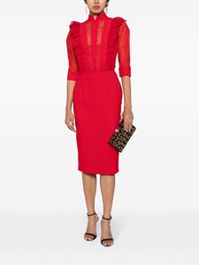 Saiid Kobeisy Midi-jurk met tule detail - Rood
