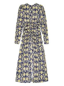 GANNI Midi-jurk met slangenprint - Blauw