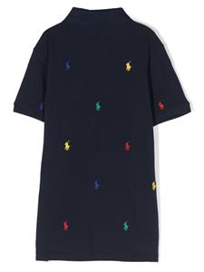 Ralph Lauren Kids embroidered-logo piqué polo shirt - Blauw