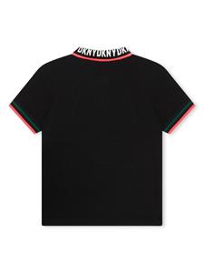 Dkny Kids logo-print contrast-border polo shirt - Zwart