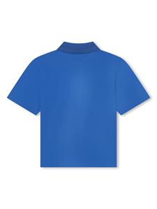 Kenzo Kids logo-print piqué-weave polo shirt - Blauw